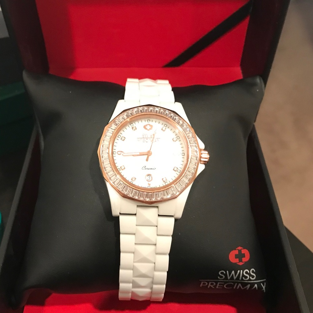 Swiss Precimax White Ceramic Women’s Watcg